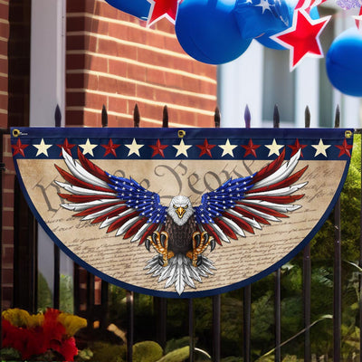 American Flag - We The People Patriotic Eagle Non-Pleated Fan Flag