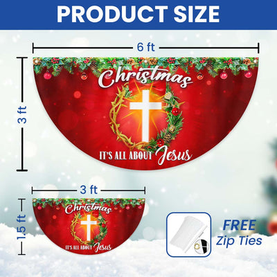 Christmas It's All About Jesus Non-Pleated Fan Flag