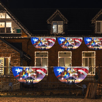 Three Kings, Three Wise Men, Nativity Of Jesus, Puerto Rico Solar Led Fan Flag