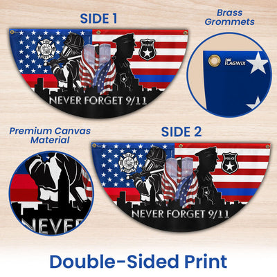 911 Patriot Day Flag Never Forget September 11, 2001 9/11 Non-Pleated Fan Flag