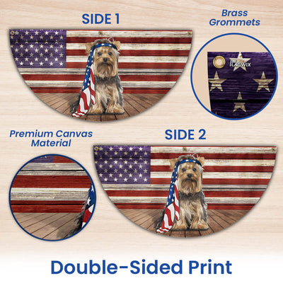 Yorkshire Terrier Dog Flag Charming Dog Wrapped in Glory Non-Pleated Fan Flag