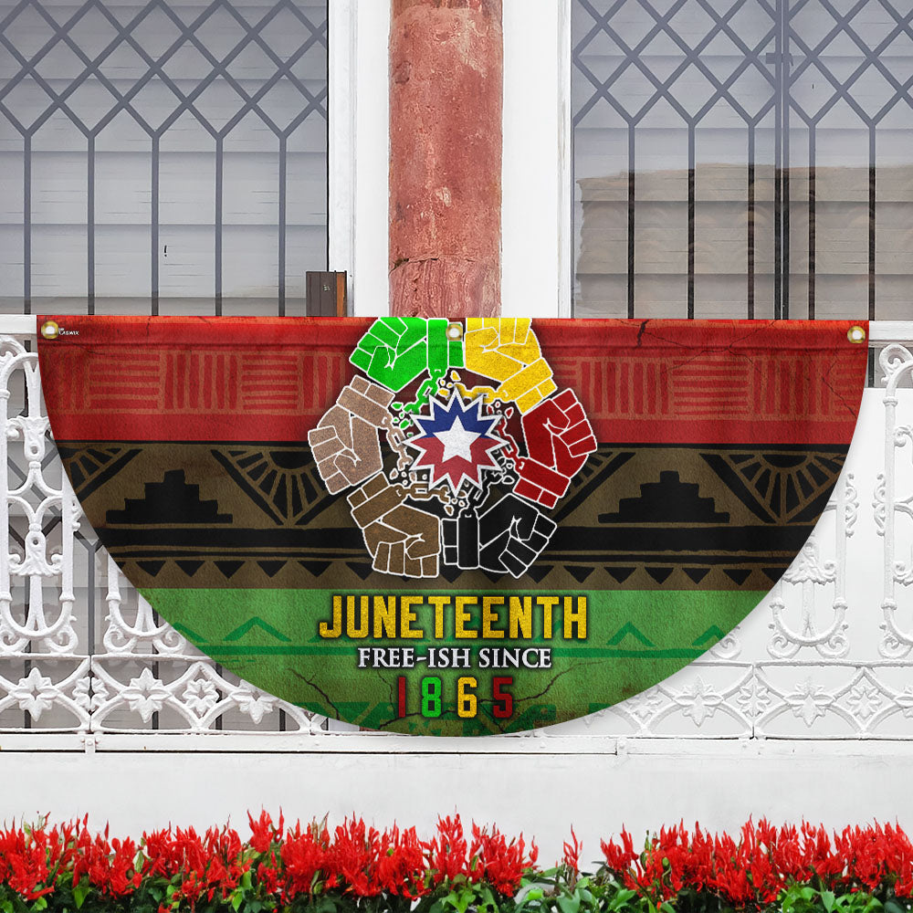 Celebrate Juneteenth African Non-Pleated Fan Flag