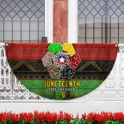 Celebrate Juneteenth African Non-Pleated Fan Flag
