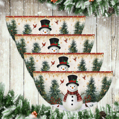 Snowman Festive Winter Holiday Christmas Non-Pleated Fan Flag
