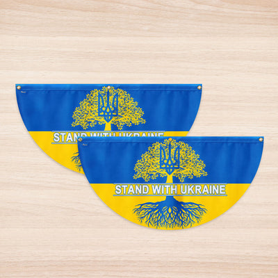Stand With Ukraine Non-Pleated Fan flag