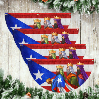 Three Kings Three Wise Men Puerto Rico Epiphany Feliz dia de Reyes Non-Pleated Fan Flag