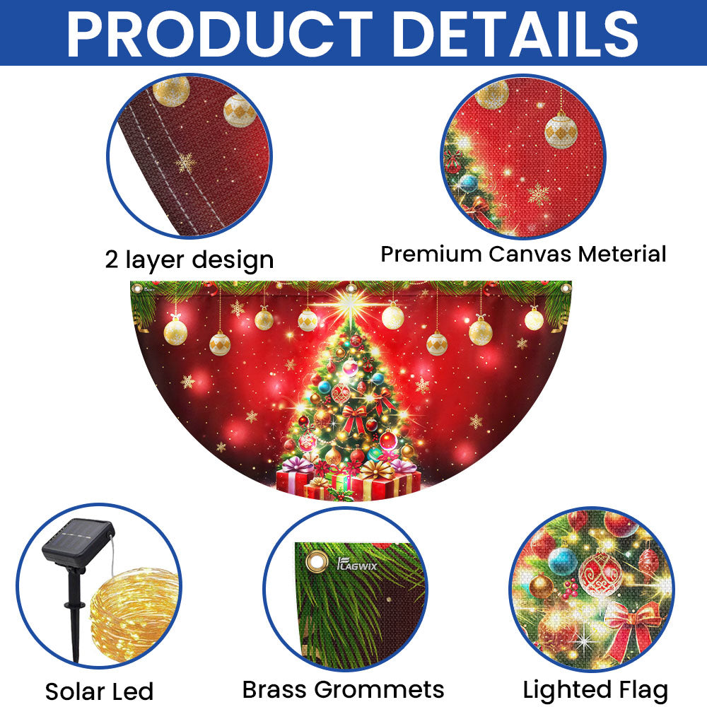 Christmas Tree Festive Holiday Solar LED Fan Flag