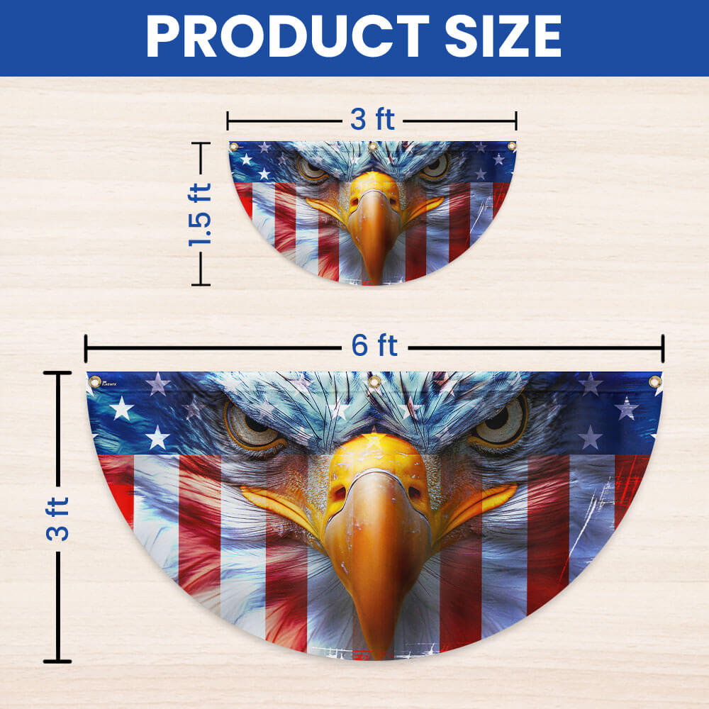 Flagwix American Flag - Happy 4th of july, Patriotic Eagle American Non-Pleated Fan Flag