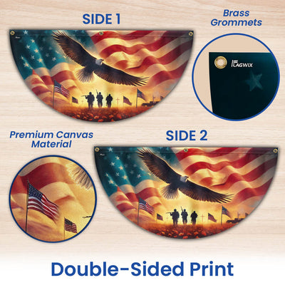 Memorial Day Honor The Fallen Veteran Patriotism Non-Pleated Fan Flag 3-Day Shipping