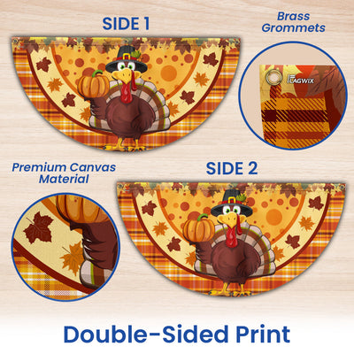 Thanksgiving Turkey Fall Non-Pleated Fan Flag