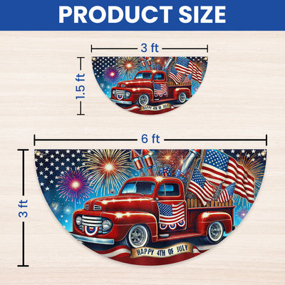 Flagwix American Flag - Happy 4th Of july Red Pickup Truck Non-Pleated Fan Flag