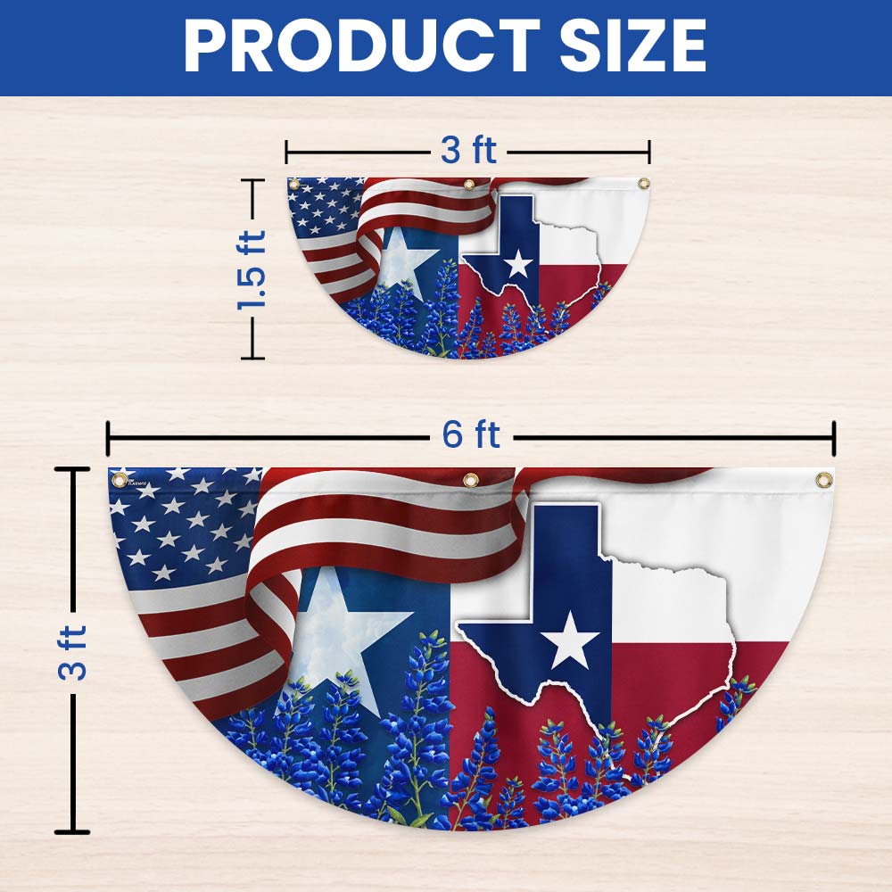 Texas Bluebonnet Non-Pleated Fan Flag