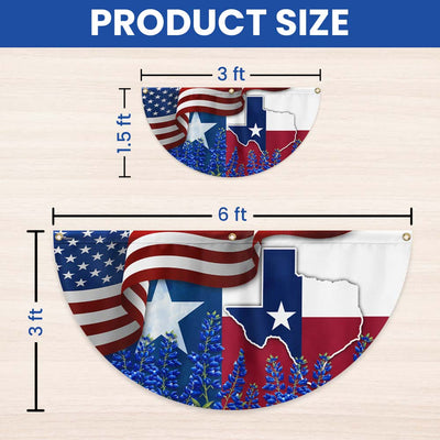 Texas Bluebonnet Non-Pleated Fan Flag