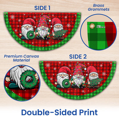 Gnome Christmas Non-Pleated Fan Flag