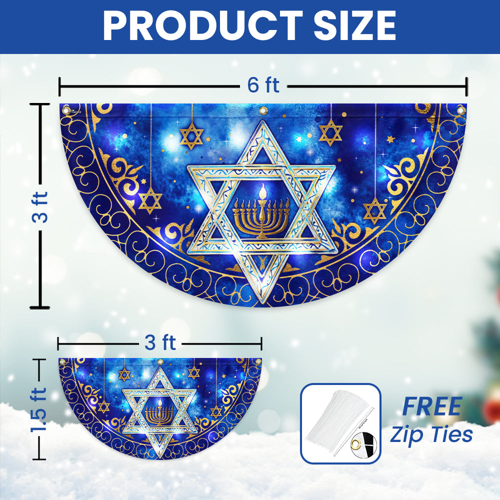 Lighting Hanukkah Solar Led Fan Flag, Jewish Star of Him