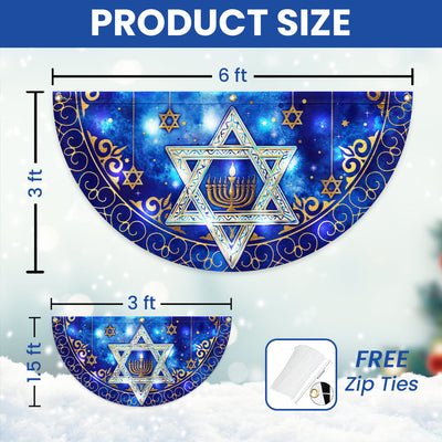 Lighting Hanukkah Solar Led Fan Flag, Jewish Star of Him