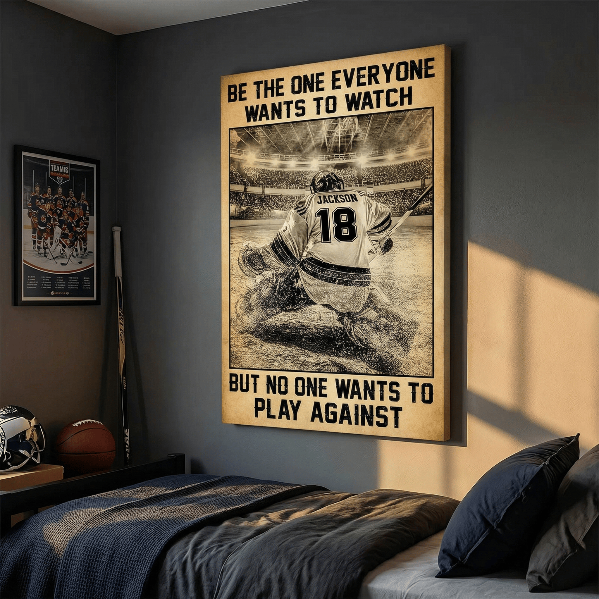 Be The One Everyone Wants To Watch - Personalized Hockey Canvas