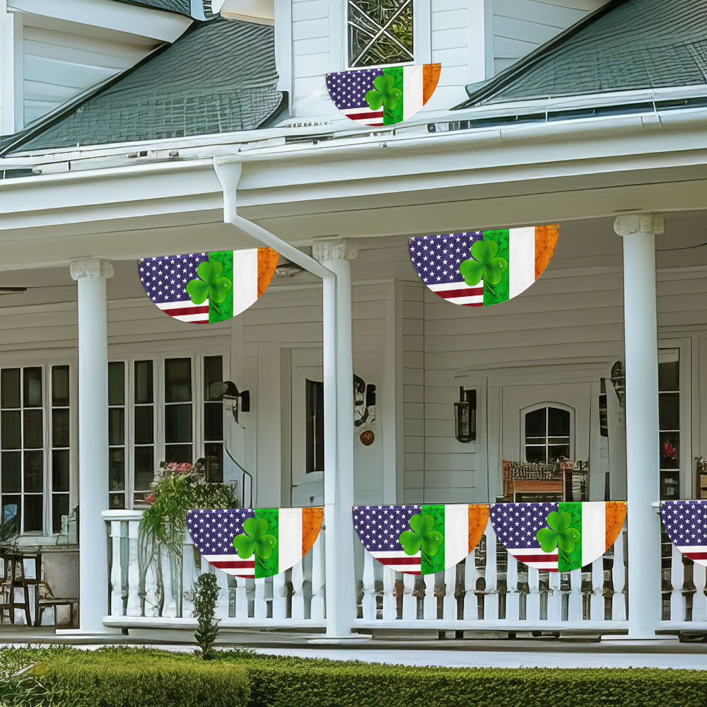 Irish Shamrock American Non-Pleated Fan Flag