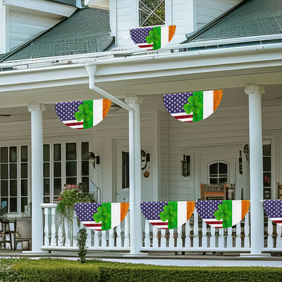Irish Shamrock American Non-Pleated Fan Flag