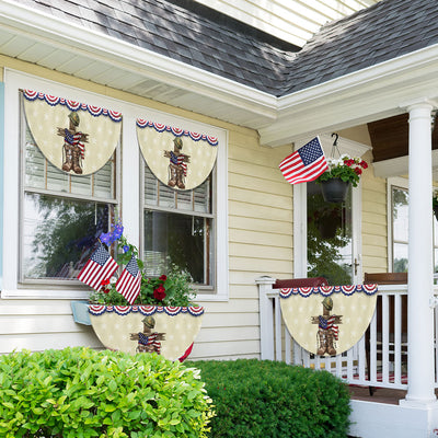 Memorial Day Veteran Patriotic Non-Pleated Fan Flag