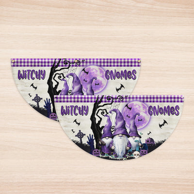 Halloween Witchy Gnomes Non-Pleated Fan Flag