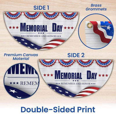 Memorial Day Remember and Honor Veteran Non-Pleated Fan Flag