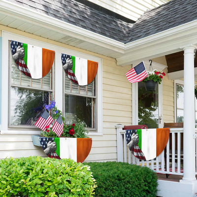 Irish American St Patrick's Day Non-Pleated Fan Flag