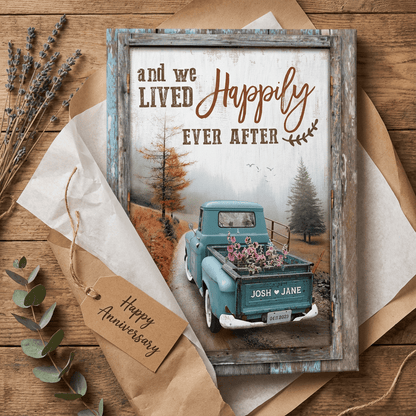 And We Lived Happily Ever After - Personalized Couple Canvas