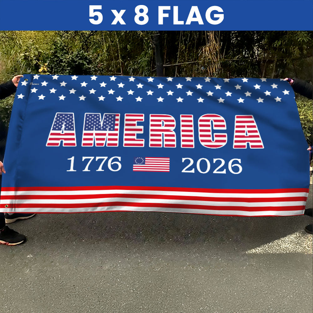 250th Anniversary Grommet Flag - 4th of July 2026 Decorative Flag