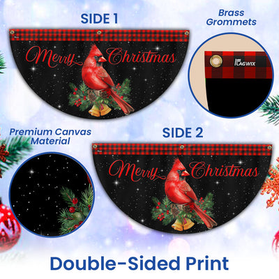 Cardinal Merry Christmas Fan Flag - Holiday Gift & Festive Home Décor, Non-Pleated  - 3-Day Shipping