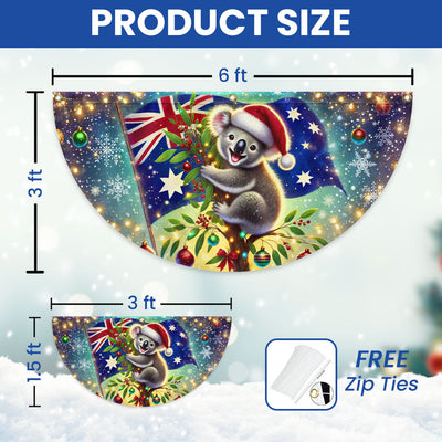 Australian Koala Christmas Australia Non-Pleated Fan Flag