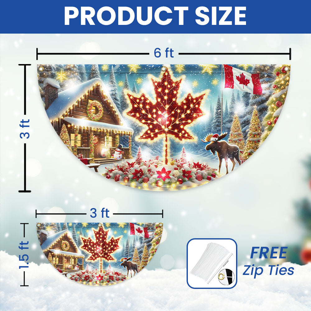 Canada Christmas Moose Holiday Xmas Canadian Solar Led Fan Flag