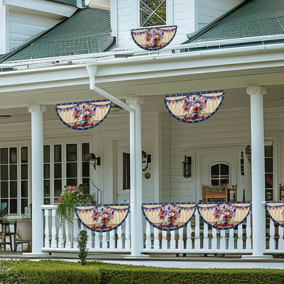 Flagwix American Flag - Patriotic Flowers Vase 4th of july God Bless America Non-Pleated Fan Flag