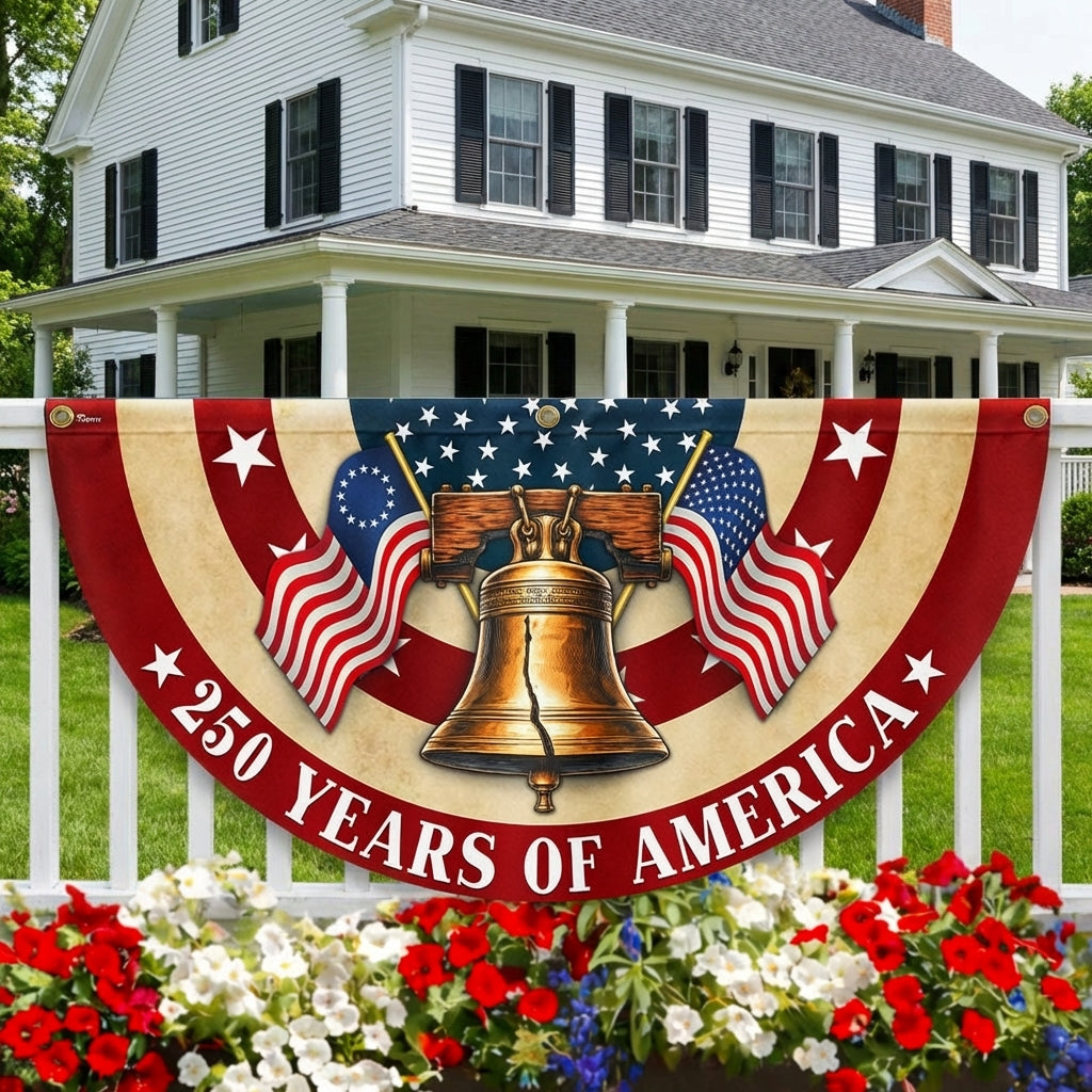 250 Years of America Liberty Betsy Ross Vintage Fan Flag