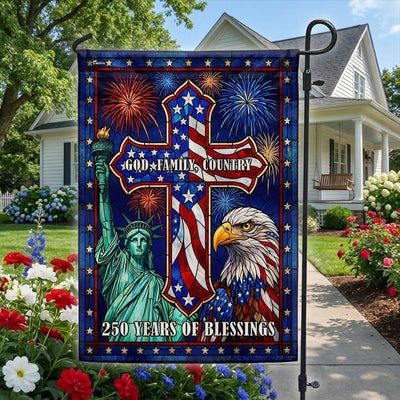 250 Years of Blessings Christian Cross God Family Country Liberty US Flag