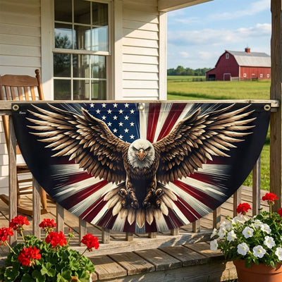 Patriotic Eagle American Non-Pleated Fan Flag