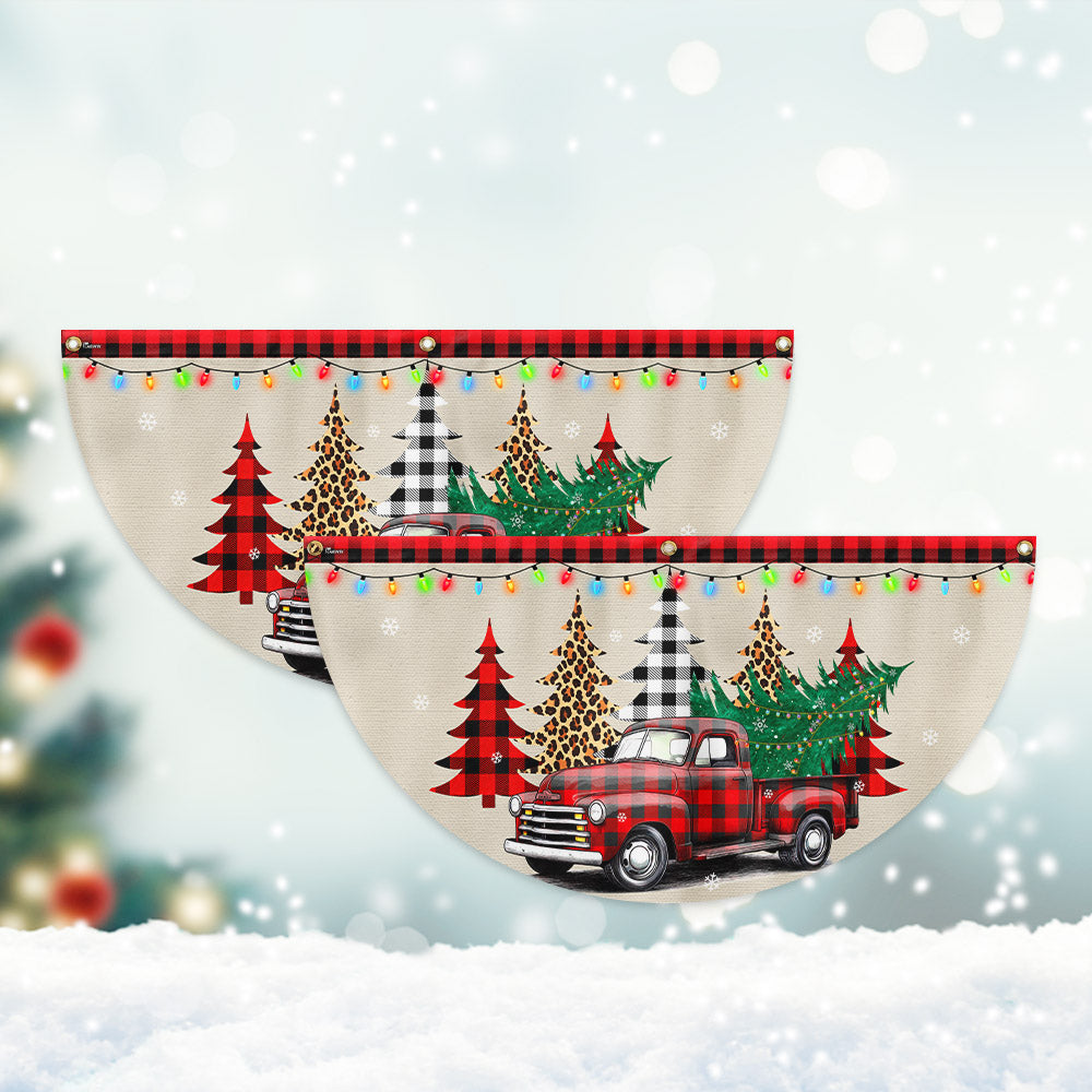 Christmas It's The Most Wonderful Time Of The Year Pickup Truck Non-Pleated Fan Flag