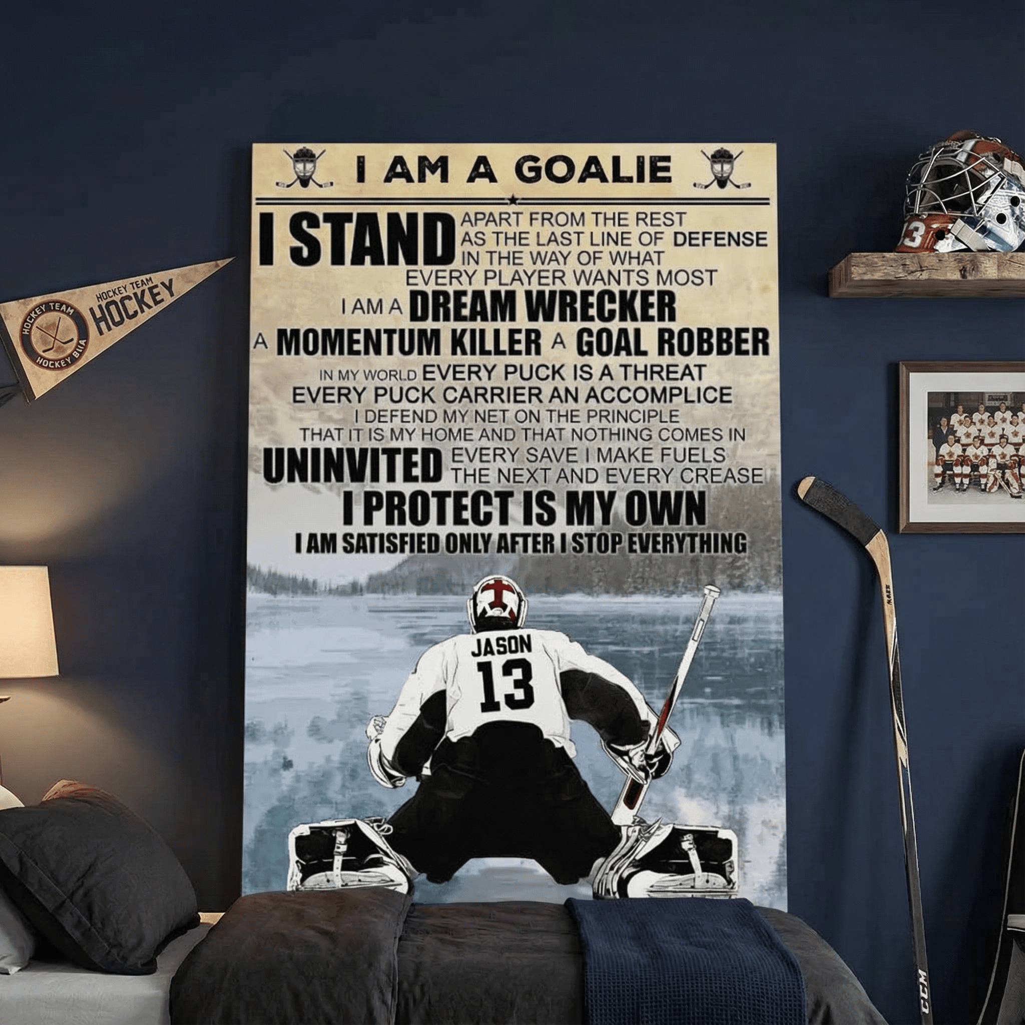 I Am A Goalie - Personalized Hockey Goalie Canvas