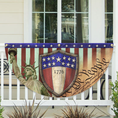 American Flag - 1776 We The People Patriotic Non-Pleated Fan Flag
