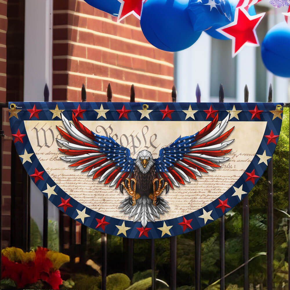 American Flag - We The People Patriotic Eagle Non-Pleated Fan Flag