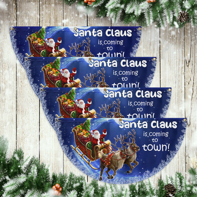 Santa Claus Is Coming Christmas Non-Pleated Fan Flag