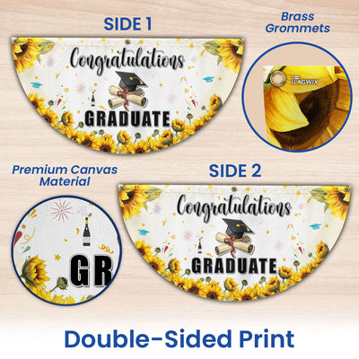 Congratulations Graduate Non-Pleated Fan Flag