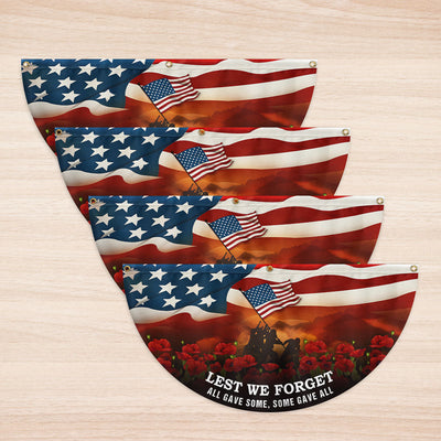 Lest We Forget Memorial Day U.S. Veteran Non-Pleated Fan Flag