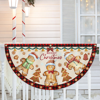 Gingerbread Christmas Non-Pleated Fan Flag
