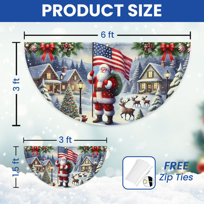 Santa Claus We Wish You Ameri Christmas Non-Pleated Fan Flag