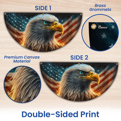 Flagwix American Flag - Eagle American Flag 4th of july Independence Day Non-Pleated Fan Flag
