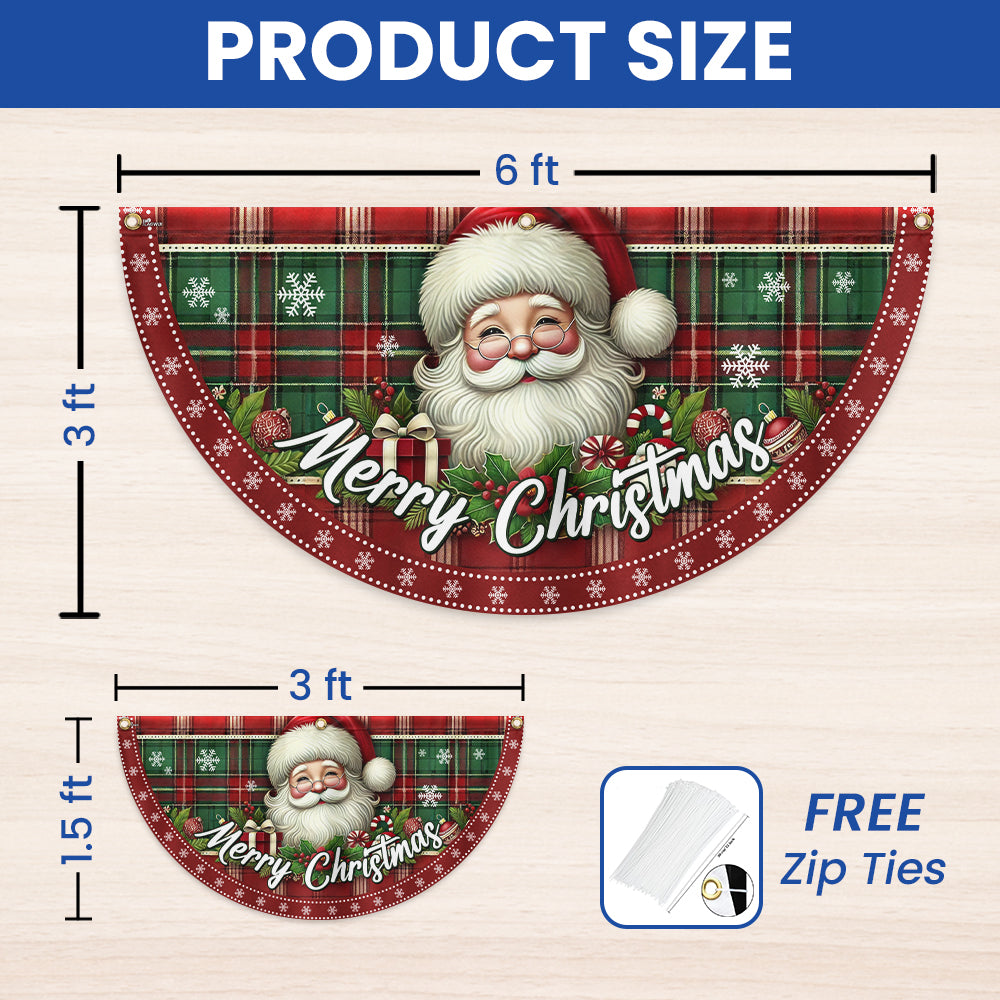 Santa Claus Merry Christmas Non-Pleated Fan Flag