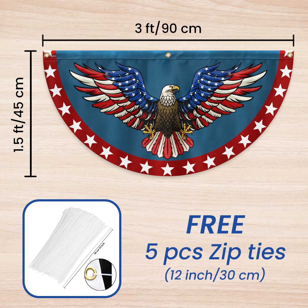 Patriotic Eagle Spread Wings American Non-Pleated Fan Flag