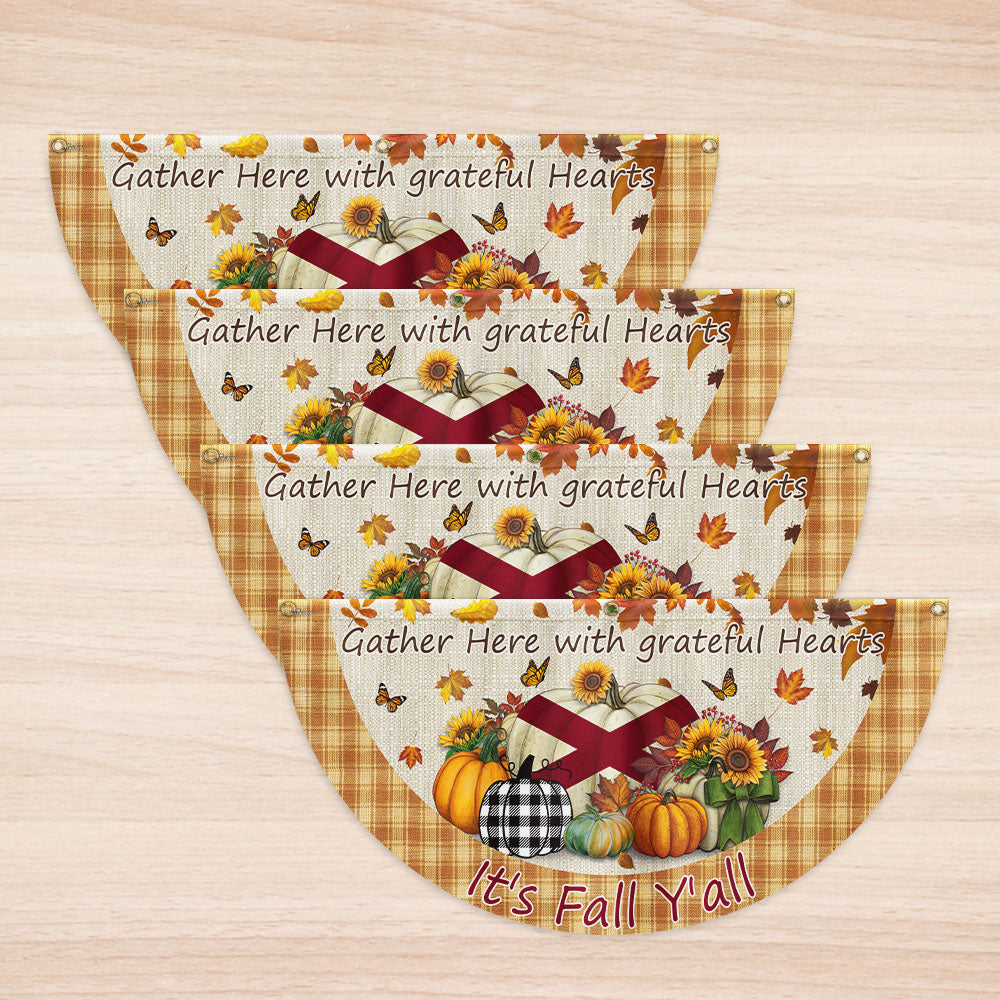 Fall Alabama Flag It's Fall Y'all Halloween Pumpkin Thanksgiving Non-Pleated Fan Flag TPT2188FLv2