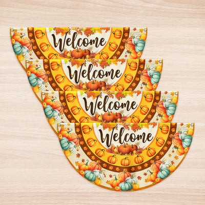 Welcome Fall Flag Pumpkin Thanksgiving Non-Pleated Fan Flag